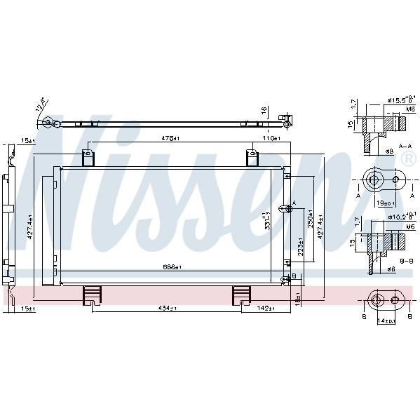 Слика на Ладник за клима NISSENS 94950 за Lexus IS Saloon (XE2,SE2) 250 (GSE20) - 208 коњи бензин