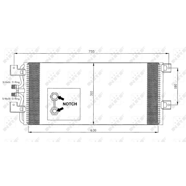 Слика на Ладник за клима NRF 35140 за VW Transporter T4 Platform 2.5 TDI Syncro - 102 коњи дизел