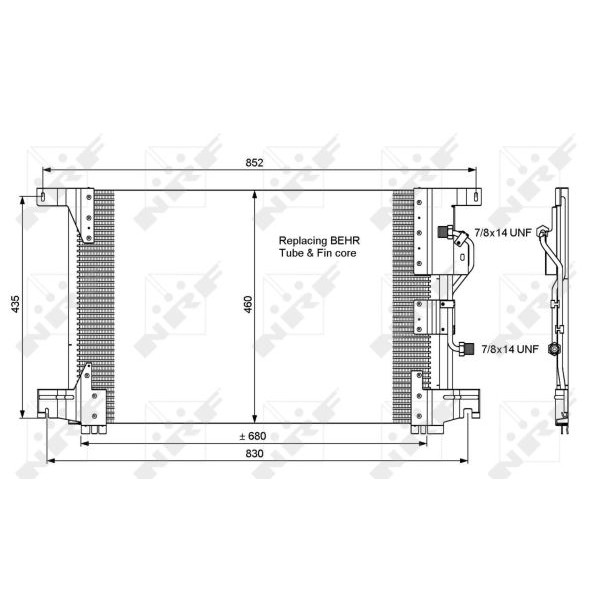 Слика на Ладник за клима NRF 35772 за камион Mercedes Actros MP2, MP3 1841, L, LL - 408 коњи дизел