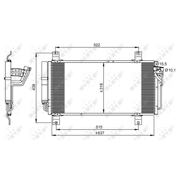 Слика на Ладник за клима NRF 35949 за Mazda 6 Saloon (GH) 2.0 MZR-CD - 140 коњи дизел