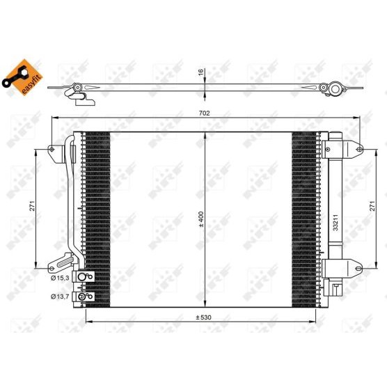 Слика на Ладник за клима NRF EASY FIT 350028 за VW Beetle (5C1) 1.4 TSI - 150 коњи бензин