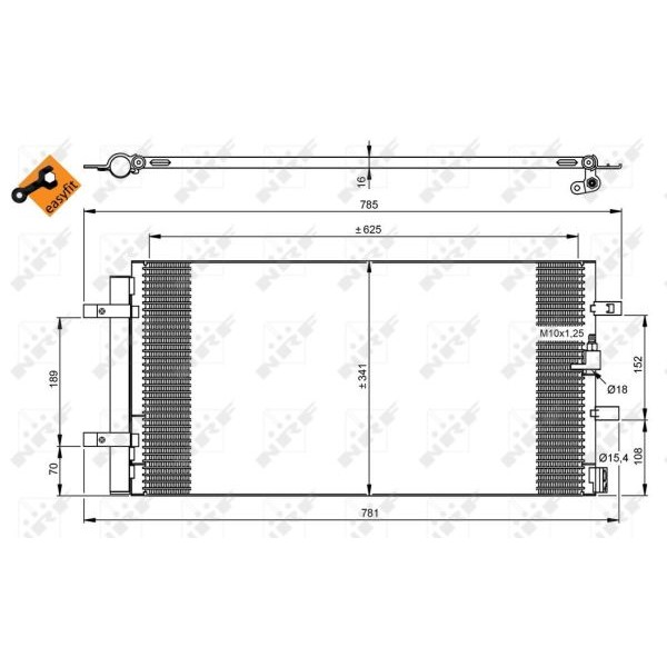 Слика на Ладник за клима NRF EASY FIT 350046 за Audi A4 Avant (8K5, B8) 1.8 TFSI - 170 коњи бензин