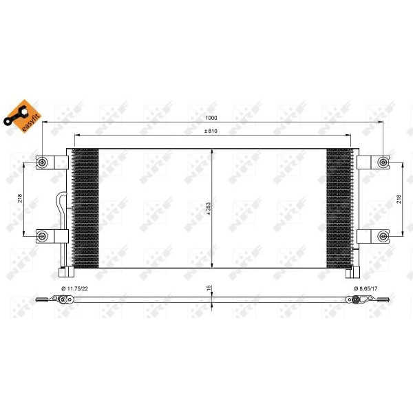 Слика на Ладник за клима NRF EASY FIT 350074 за камион Mercedes Actros MP4 1858 LS - 238 коњи бензин