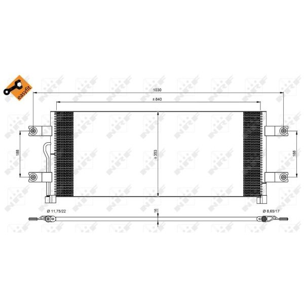 Слика на Ладник за клима NRF EASY FIT 350075 за камион Mercedes Actros MP4 1824 LS - 238 коњи дизел