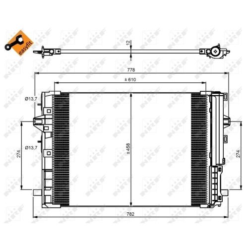 Слика на Ладник за клима NRF EASY FIT 350081 за Mercedes A-Class (w176) A 250 (176.050) - 218 коњи бензин