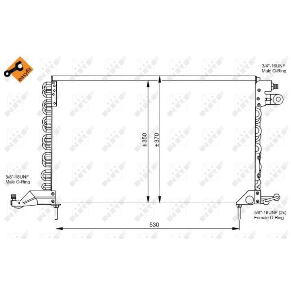 Слика на Ладник за клима NRF EASY FIT 35027 за VW Scirocco (53B) 1.8 16V - 139 коњи бензин