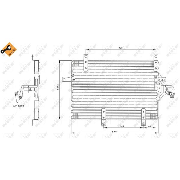 Слика на Ладник за клима NRF EASY FIT 35052 за Fiat Tempra SW 159 1.8 i.e. (159.AN) - 110 коњи бензин