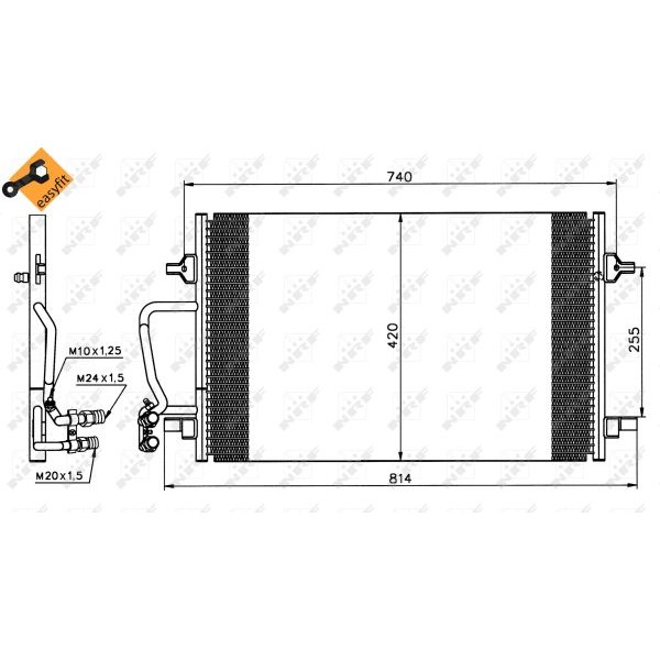 Слика на Ладник за клима NRF EASY FIT 35226 за Audi A8 Limousine (4D2, 4D8) 2.8 quattro - 193 коњи бензин