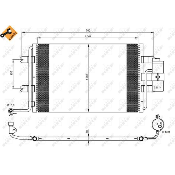 Слика на Ладник за клима NRF EASY FIT 35227 за VW Jetta 4 (1J2) 1.6 - 102 коњи бензин