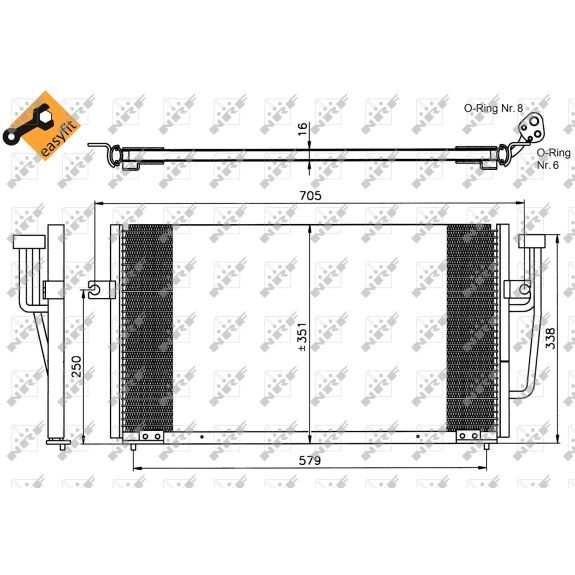 Слика на Ладник за клима NRF EASY FIT 35234 за Volvo S40 Sedan (VS) 2.0 - 136 коњи бензин