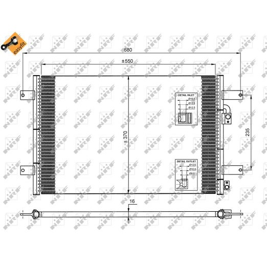 Слика на Ладник за клима NRF EASY FIT 35249 за Ford Galaxy (wgr) 2.8 i V6 - 174 коњи бензин