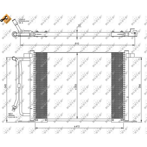 Слика на Ладник за клима NRF EASY FIT 35250 за Ford Fiesta BOX (j5,j3) 1.8 D - 60 коњи дизел