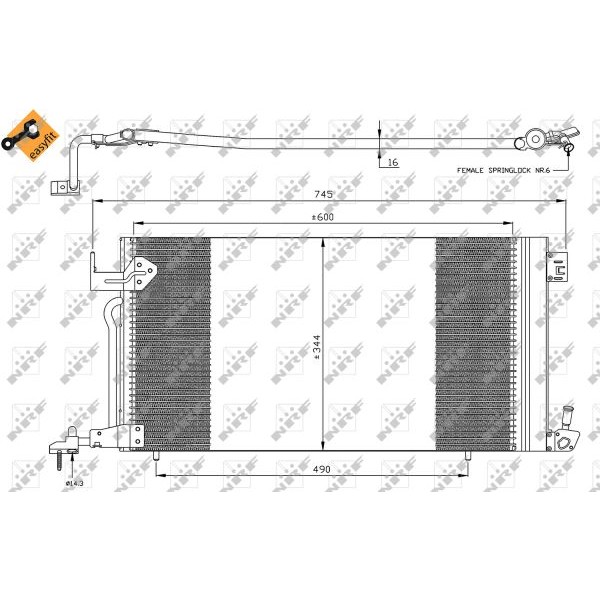 Слика на Ладник за клима NRF EASY FIT 35303 за Peugeot 306 Saloon 1.9 D - 69 коњи дизел