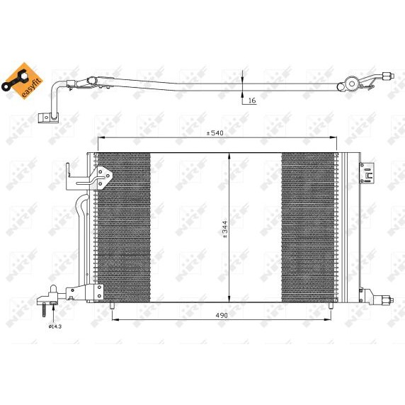 Слика на Ладник за клима NRF EASY FIT 35304 за Citroen Xsara Coupe N0 1.8 i - 90 коњи бензин