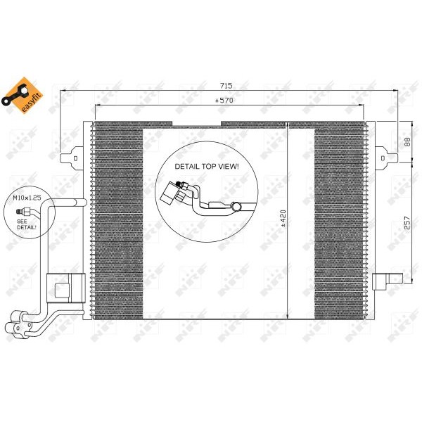 Слика на Ладник за клима NRF EASY FIT 35308 за Audi A4 Sedan (8D2, B5) S4 quattro - 265 коњи бензин