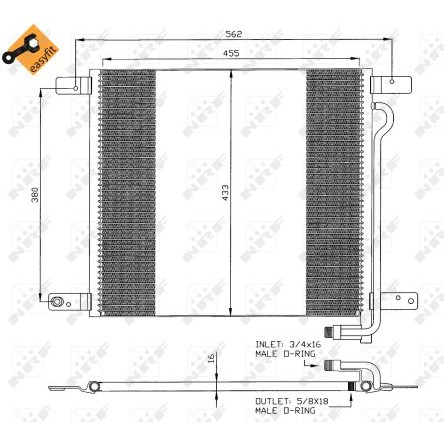 Слика на Ладник за клима NRF EASY FIT 35325