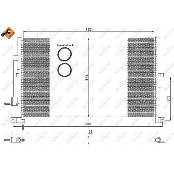 Слика на Ладник за клима NRF EASY FIT 35365 за Ford Mondeo 3 (B5Y) 2.0 16V DI / TDDi / TDCi - 90 коњи дизел