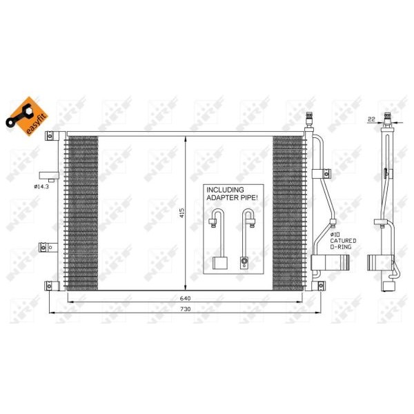 Слика на Ладник за клима NRF EASY FIT 35413 за Volvo S80 Saloon (TS,XY) 2.9 - 200 коњи бензин