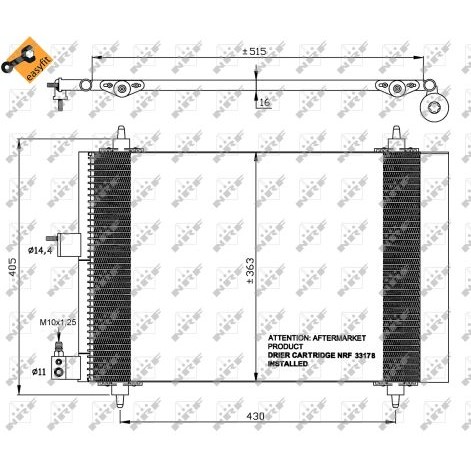 Слика на Ладник за клима NRF EASY FIT 35414 за Citroen Xsara Break N2 1.4 HDi - 68 коњи дизел