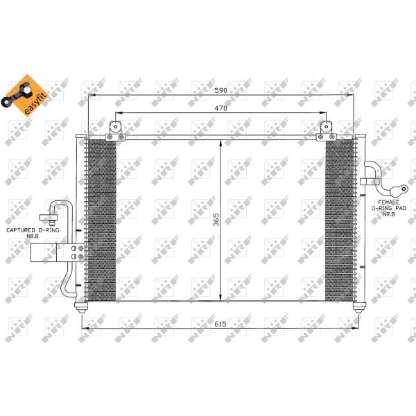 Слика на Ладник за клима NRF EASY FIT 35425 за Daewoo Tacuma (klau, u100) 1.6 SX - 90 коњи бензин