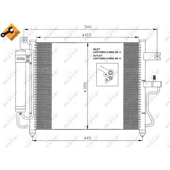 Слика на Ладник за клима NRF EASY FIT 35428 за Hyundai Excel 2 (LC) 1.3 - 83 коњи бензин