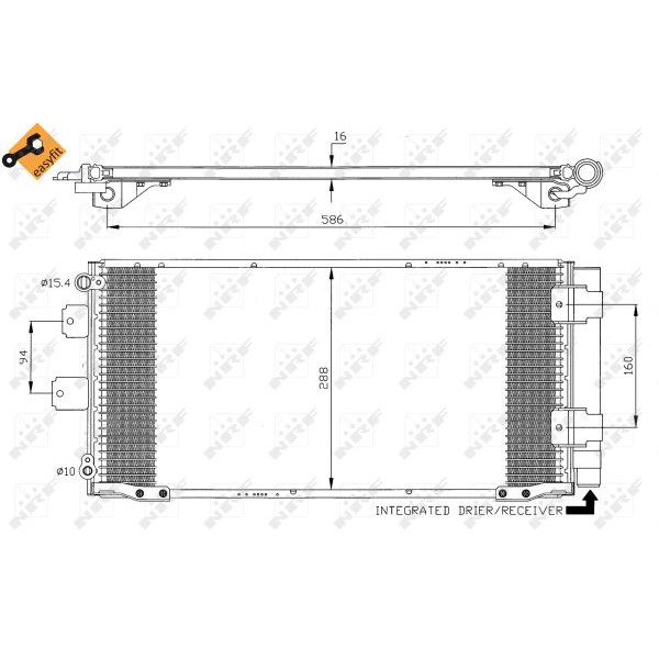 Слика на Ладник за клима NRF EASY FIT 35436 за Toyota Corolla Wagon (E11) 1.6 16V (ZZE112_) - 110 коњи бензин