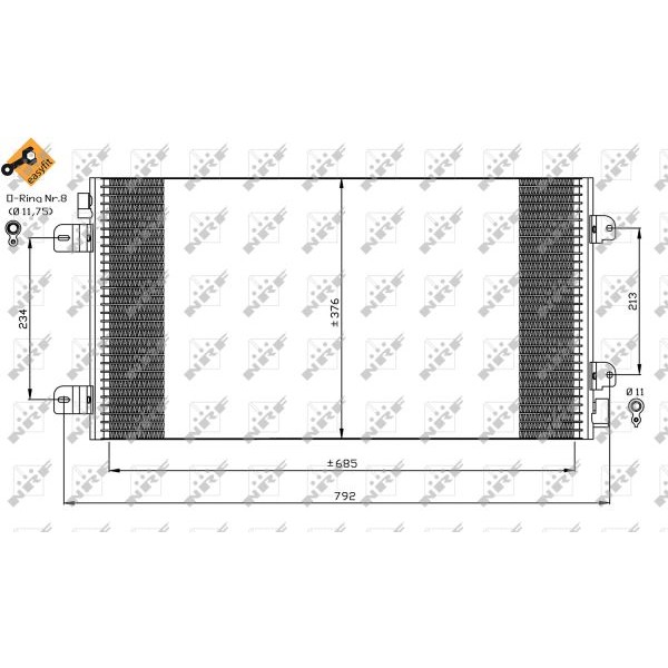 Слика на Ладник за клима NRF EASY FIT 35485 за Opel Movano Combi (J9) 2.2 DTI - 90 коњи дизел