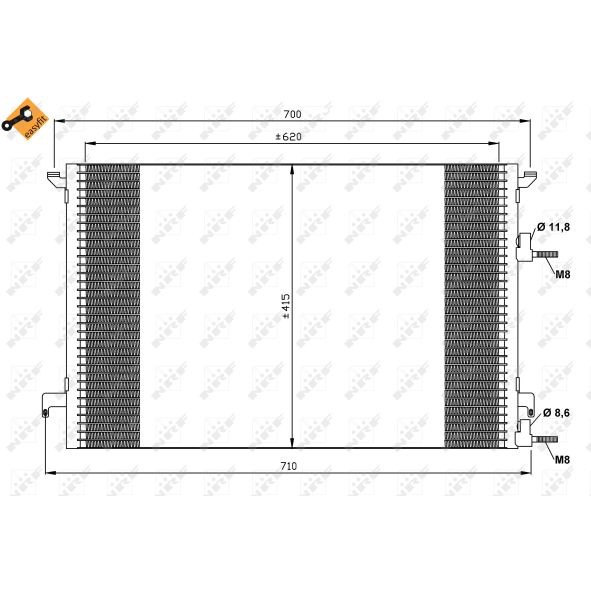 Слика на Ладник за клима NRF EASY FIT 35516 за Saab 9-3 Convertible (YS3F) 1,8t BioPower - 150 коњи Бензин/Етанол