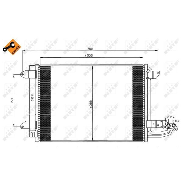 Слика на Ладник за клима NRF EASY FIT 35520 за Audi A3 (8P1) 2.0 FSI - 150 коњи бензин