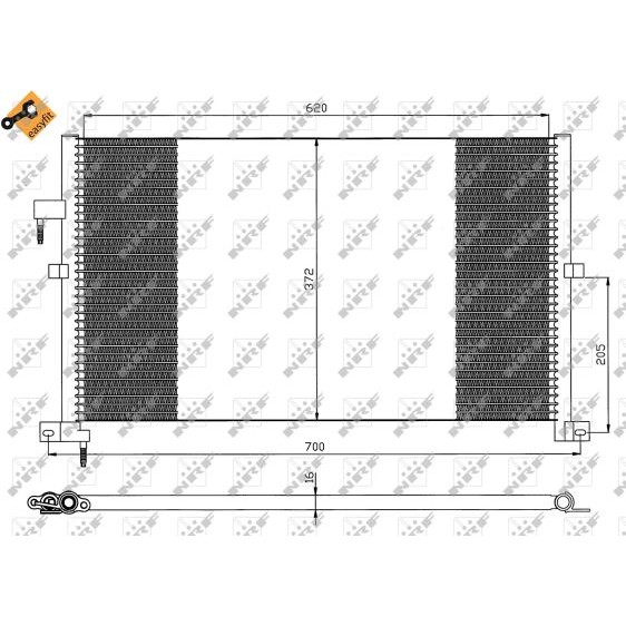 Слика на Ладник за клима NRF EASY FIT 35525 за Ford Mondeo MK 3 (B5Y) 2.0 16V - 146 коњи бензин