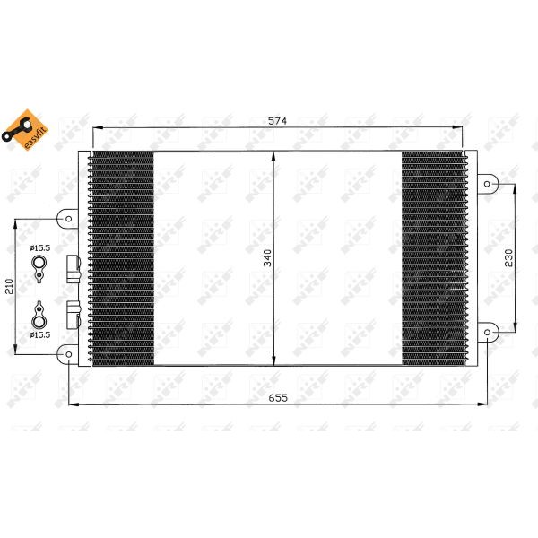 Слика на Ладник за клима NRF EASY FIT 35532 за Alfa Romeo 147 (937) Hatchback 2.0 16V T.SPARK (937AXC1_) - 150 коњи бензин