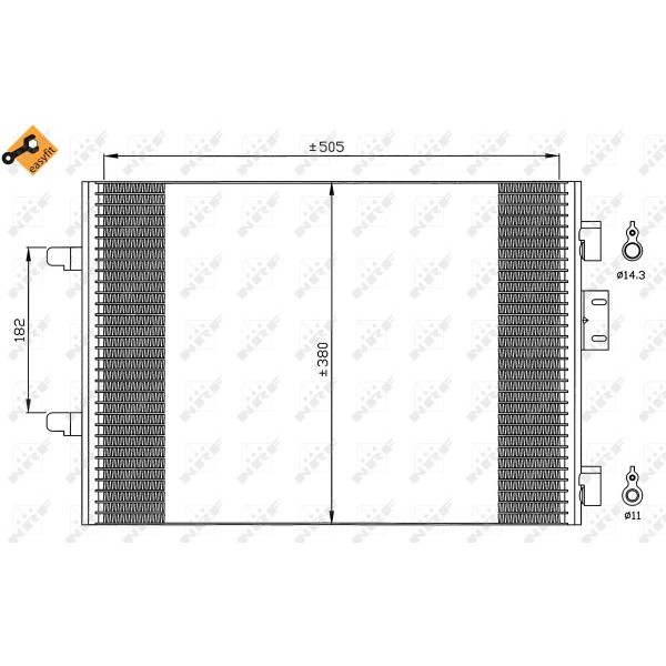 Слика на Ладник за клима NRF EASY FIT 35544 за Renault Clio 2 1.5 dCi (B/CB08) - 82 коњи дизел