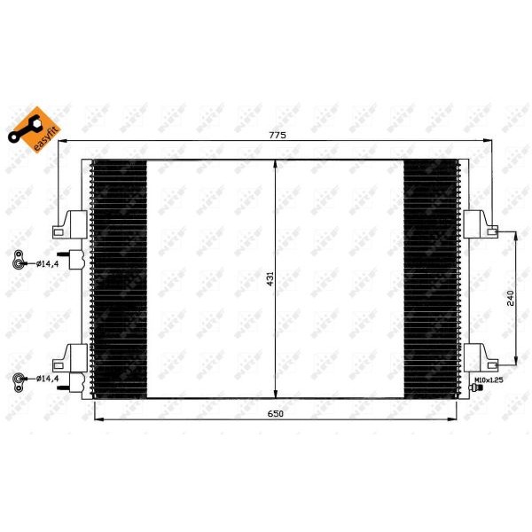 Слика на Ладник за клима NRF EASY FIT 35557 за Renault Espace 4 (JK0) 3.0 dCi (JK0J, JK0V) - 177 коњи дизел