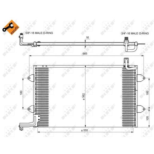 Слика на Ладник за клима NRF EASY FIT 35584 за VW Golf 3 (1H1) 2.8 VR6 - 163 коњи бензин