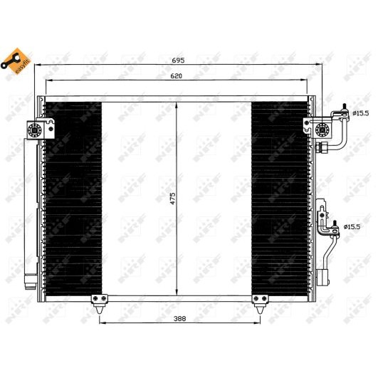Слика на Ладник за клима NRF EASY FIT 35619 за Mitsubishi Montero 3 (V60,V70) 2.5 TDi (V64W, V74W) - 99 коњи дизел