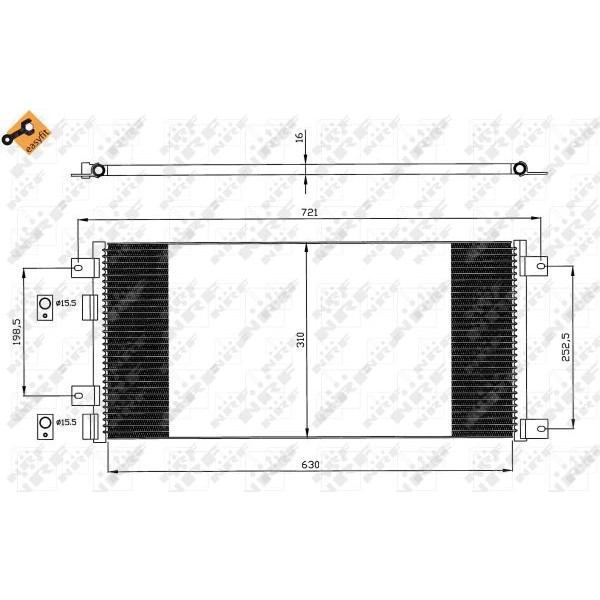 Слика на Ладник за клима NRF EASY FIT 35643 за камион Iveco Daily 2 Platform 35 C 10 V , 35 S 10 V (AMJA11A1, AMJA14A1, AMJA64A1...) - 95 коњи дизел