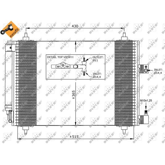 Слика на Ладник за клима NRF EASY FIT 35649 за Citroen C6 Sedan 3.0 V6 - 211 коњи бензин