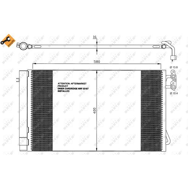 Слика на Ладник за клима NRF EASY FIT 35743 за BMW 1 Cabrio E88 135 i - 306 коњи бензин