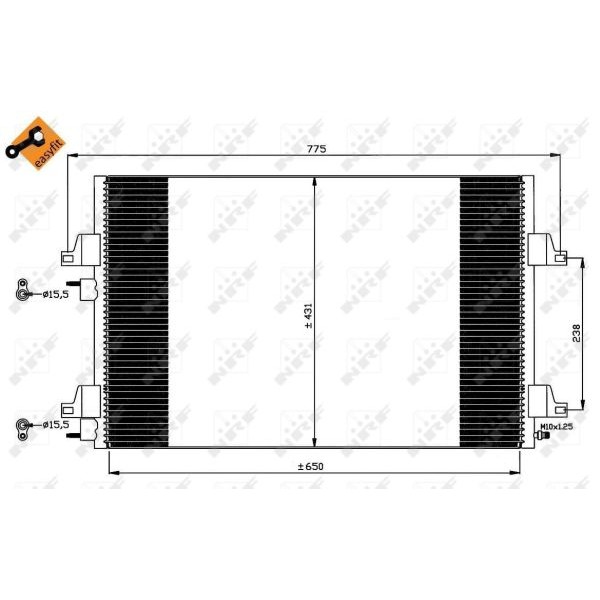 Слика на Ладник за клима NRF EASY FIT 35749 за Renault Espace 4 (JK0) 2.0 dCi (JK03, JK04) - 173 коњи дизел