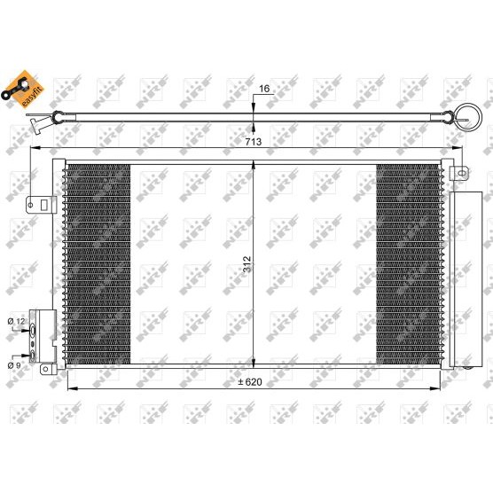 Слика на Ладник за клима NRF EASY FIT 35750 за Fiat Punto 199 1.3 D Multijet - 75 коњи дизел