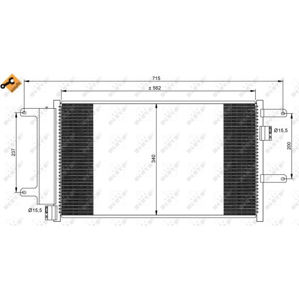 Слика на Ладник за клима NRF EASY FIT 35751 за камион Iveco Daily 2 Bus Box 35 C 17, 35 S 17 - 166 коњи дизел