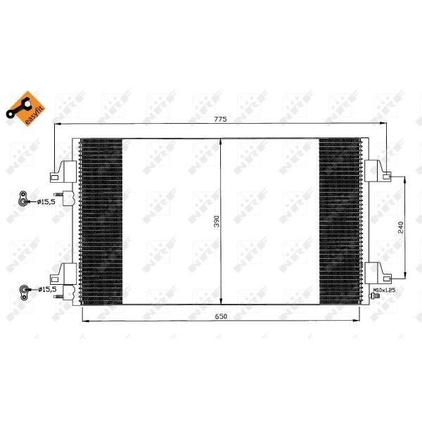 Слика на Ладник за клима NRF EASY FIT 35760 за Renault Laguna 2 Grandtour (KG0-1) 1.8 16V - 117 коњи бензин