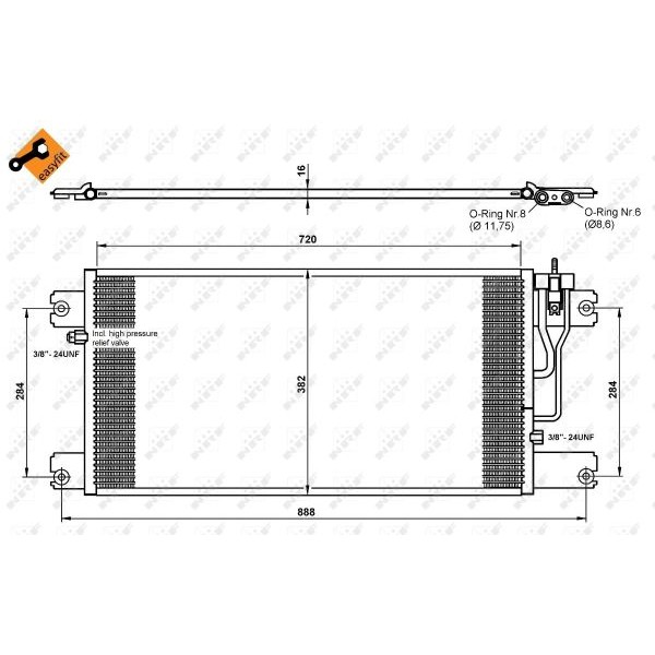 Слика на Ладник за клима NRF EASY FIT 35762 за камион Scania P,G,R,T Series P 560, R 560 - 560 коњи дизел