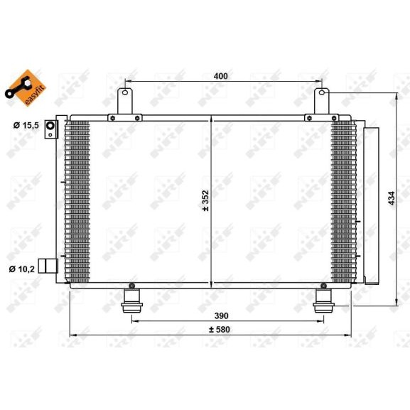 Слика на Ладник за клима NRF EASY FIT 35782 за Fiat Sedici 1.6 16V - 120 коњи бензин