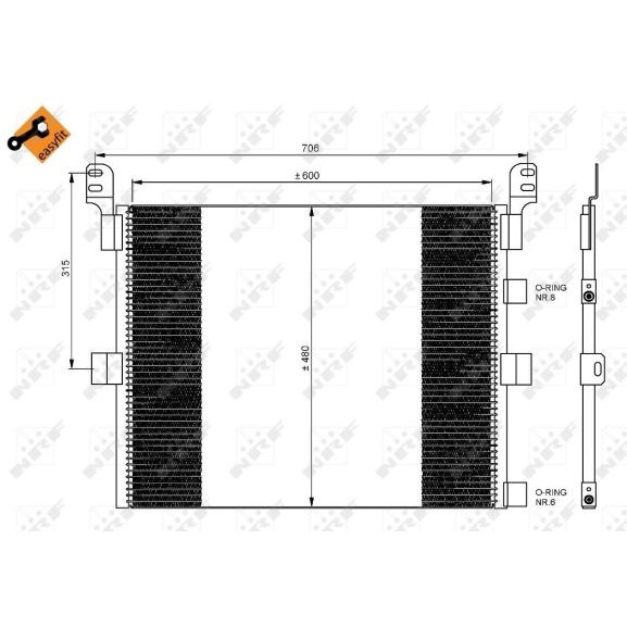 Слика на Ладник за клима NRF EASY FIT 35788 за камион Renault Magnum DXi 13 500.24 - 500 коњи дизел