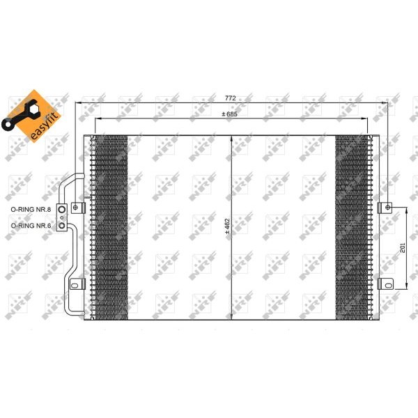 Слика на Ладник за клима NRF EASY FIT 35802 за Citroen Jumpy BOX BS,BT,BY,BZ 1.9 D - 69 коњи дизел