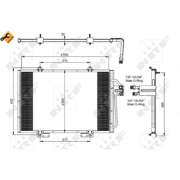 Слика на Ладник за клима NRF EASY FIT 35815 за Renault Espace 2 2.1 TD (J63E) - 90 коњи дизел