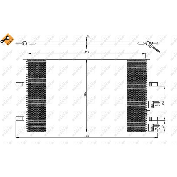 Слика на Ладник за клима NRF EASY FIT 35846 за Ford Transit BOX 2.3 16V CNG RWD - 136 коњи Бензин/Метан (CNG)