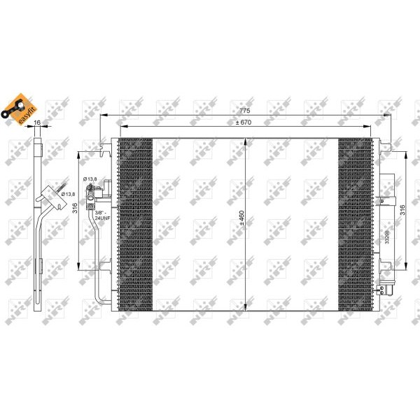 Слика на Ладник за клима NRF EASY FIT 35849 за Mercedes Sprinter 3-t Platform (906) 218 CDI (906.111, 906.113, 906.211, 906.213) - 184 коњи дизел