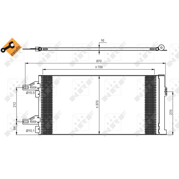 Слика на Ладник за клима NRF EASY FIT 35895 за Fiat Ducato BUS 250 130 Multijet 2,3 D - 131 коњи дизел